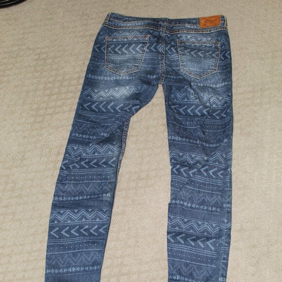 Zara Trafaluc Size 28 Tribal Patterned Low Rise Skinny Jeans - Picture 1 of 5